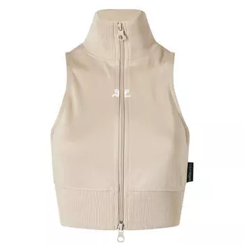 Топ Courrges Interlock Tracksuit Cropped Vest, песочный