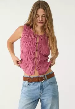 Топ CREASED - Blouse Stradivarius, розовый