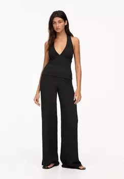 Топ CREASED-EFFECT - HALTER PULL&BEAR, черный