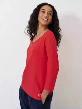 Топ Crew Clothing Perfect Slub Scoop Neck, цвет red/wine