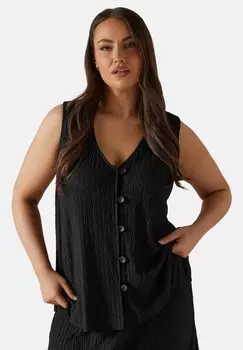 Топ CRINKLE PLISSE Yours Clothing, антрацит