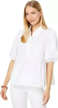 Топ Crissa с короткими рукавами Lilly Pulitzer, цвет Resort White