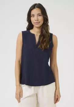 Топ CRLORI - Blouse Cream, темно-синий