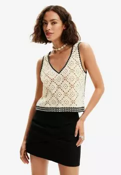 Топ CROCHET Desigual, цвет white