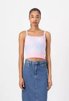 Топ CROP ARGYLE CAMI Tommy Jeans, розовый