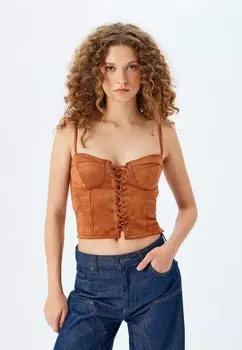 Топ CROP - Blouse Koton, коричневый