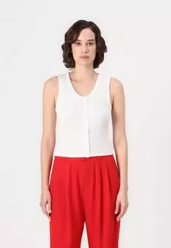 Топ CROP BUTTON FRONT GAP, кремовый