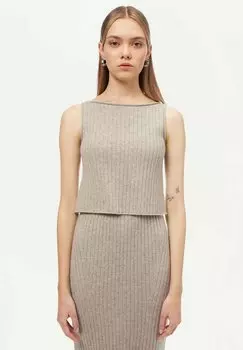Топ CROP GOBI Cashmere, светло-серый