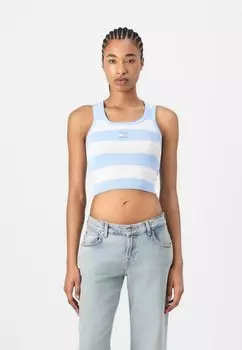 Топ CROP STRIPE TANK Tommy Jeans, светло-голубой