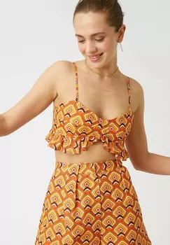 Топ CROP TANK PATTERNED Koton, оранжевый