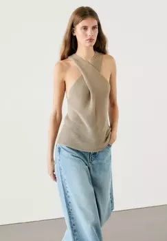Топ CROSSOVER HALTER Massimo Dutti, золото