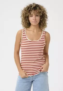 Топ CRRIBBA STRIPE Cream, красный
