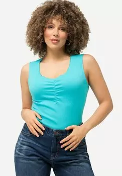 Топ CURLY HEM TANK Ulla Popken, бирюзовый