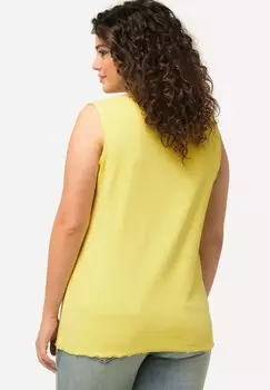 Топ CURLY HEM TANK Ulla Popken, желтый