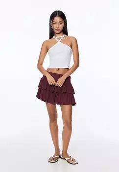 Топ CUT-OUT HALTER PULL&BEAR, белый