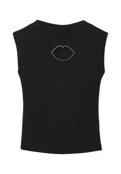 Топ CUT OUT STRASS Calliope, черный