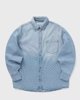 Топ Daily Paper Zella Monogram Denim Ls Shirt, цвет mid blue