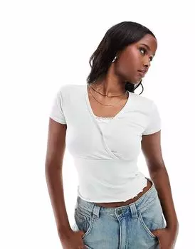 Топ Daisy Street mock layered fixed wrap over top in mint