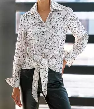 Топ Dancing Lilies Lindy цвета слоновой кости/черный Finley