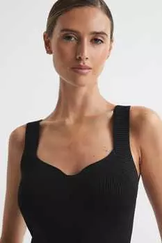 Топ Dani с вырезом в форме сердца Reiss, черный