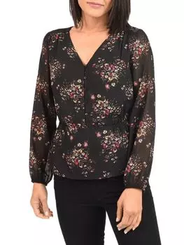 Топ Daniel Rainn с баской и цветочным принтом, черный