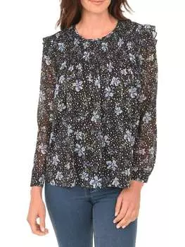 Топ Daniel Rainn с оборками и цветочным принтом, черный