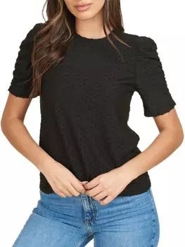 Топ Daniel Rainn Swiss Dot с пышными рукавами, черный