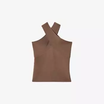 Топ darla эластичной вязки с перекрестным вырезом Reiss, цвет neutral