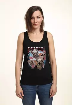 Топ DEADPOOL WOLVERINE DOGPOOL AND LIGHTNING TANK Marvel, черный