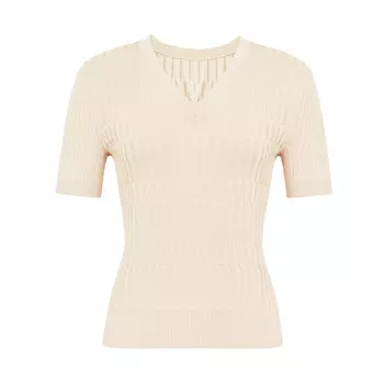 Топ Deep Breath с короткими рукавами и текстурой, черный