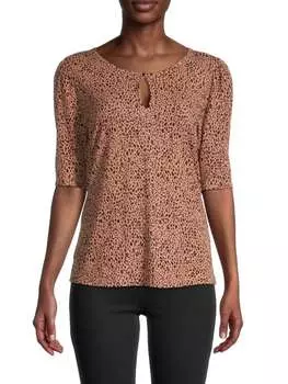 Топ Democracy с леопардовым принтом, cedar brown
