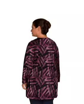 Топ Des Fleurs Babydoll с длинными рукавами - плюс в фиолетовые полоски On The Plus Side