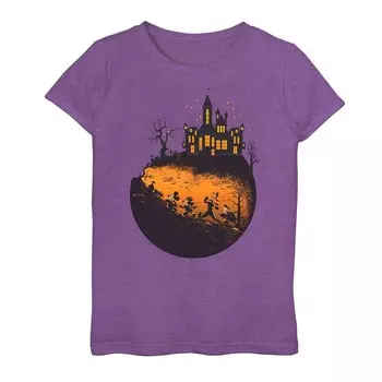Топ Disney's Mickey & Friends для девочек 6–16 лет «Вечер Хэллоуина» Licensed Character, цвет Purple Heather