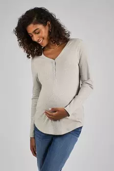 Топ для беременных из джерси с застежкой кнопкой спереди Jojo Maman Bb, серый
