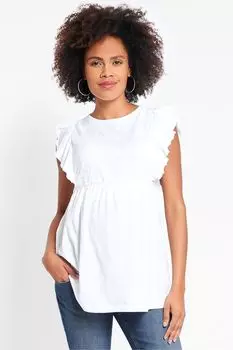 Топ для беременных JoJo Maman Bb с английской вышивкой Jojo Maman Bb, белый