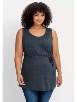 Топ для беременных Sheego "большие размеры", в виде запаха, с функцией кормления, темно-синий
