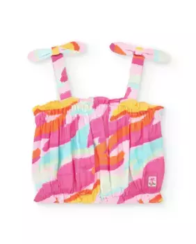 Топ для девочки с принтом и бантами на бретельках Tuc tuc, мультиколор