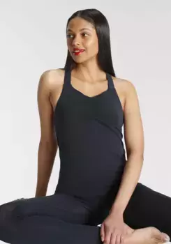 Топ для йоги FAYN SPORTS "Скрещенная спина", с поддерживающим бюстгальтером и скрещенными бретелями, синий