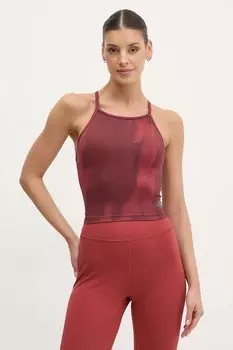 Топ для йоги с принтом по всей поверхности Adidas Performance, красный