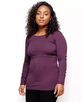 Топ для кормления с длинными рукавами для беременных Bshirt, фиолетовый