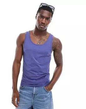 Топ для мышц в темно-синем цвете ASOS DESIGN