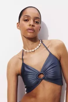 Топ для плавания с бретелькой на шее H&M, синий