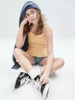 Топ для подростков, майка из органического хлопка с завязками Gap, желтый