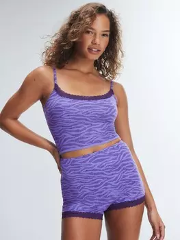Топ для сна Savage X Fenty Snug Hug, цвет Wisteria Purple Tiger Stripe Print