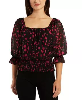 Топ для юниоров с квадратным вырезом и пышными рукавами и присборенной кромкой BCX, мульти