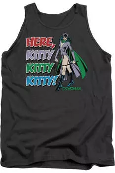Топ для взрослых DC Comics Here Kitty Gildan, цвет charcoal