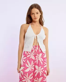 Топ для женщины с запахом на шее и завязками Lili Sidonio, цвет Crudo