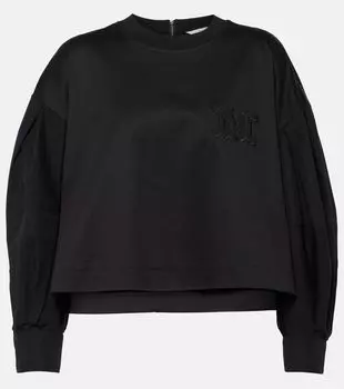 Топ Dolly из хлопкового джерси и поплина Max Mara, черный