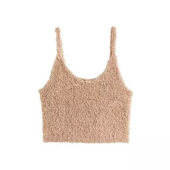 Топ домашний H&amp;M Fluffy Crop, бежевый
