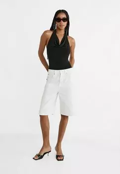 Топ Draped Halter Stradivarius, черный
